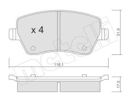 METELLI 2204850 - Pastillas de freno delanteras Renault / Nissan / Dacia