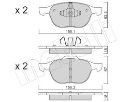 METELLI 2205340 - Pastillas de freno delanteras Ford / Volvo