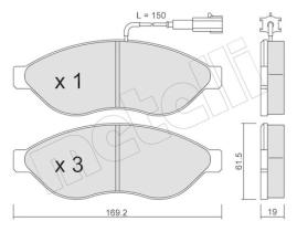 METELLI 2207080 - Pastillas de frenos delanteras Citroen Jumper / Fiat Ducato