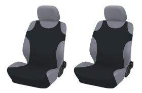 AMIO SE87216 - COVERTOR PARA ASIENTO DE COCHE "SHIRTS" NEGRO, 2 UNID.