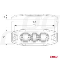 AMIO 02297 - Lámpara Estroboscópica Plana Slim Amber 3x3w